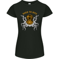 Born to Dive Octopus Scuba Diving Diver Womens Petite Cut T-Shirt Black