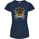 Born to Dive Octopus Scuba Diving Diver Womens Petite Cut T-Shirt Navy Blue