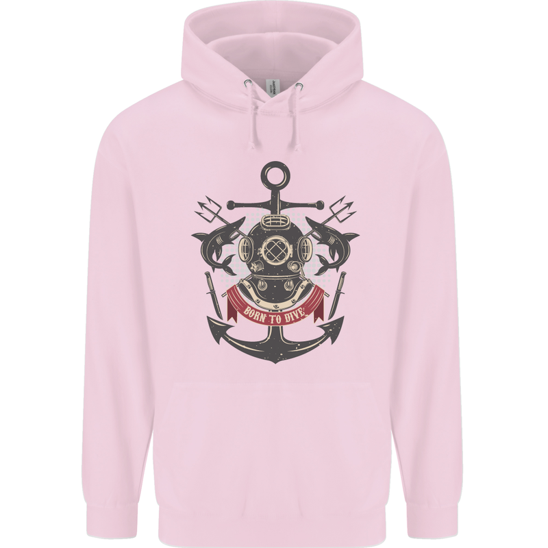 Born to Dive Scuba Diving Diver Childrens Kids Hoodie Light Pink