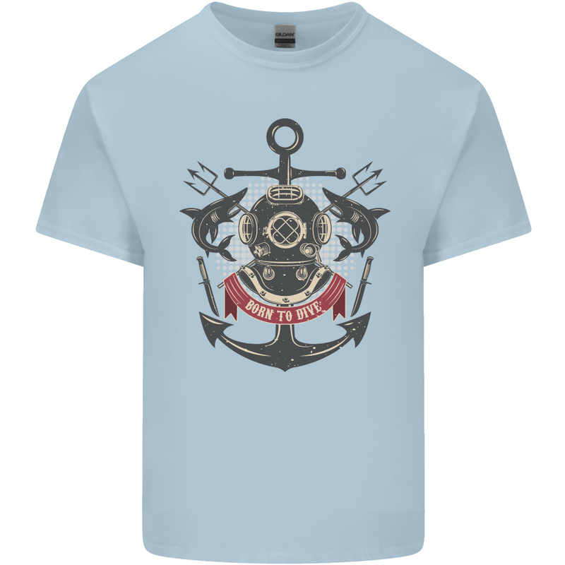 Born to Dive Scuba Diving Diver Kids T-Shirt Childrens Light Blue