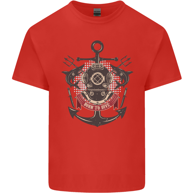 Born to Dive Scuba Diving Diver Kids T-Shirt Childrens Red