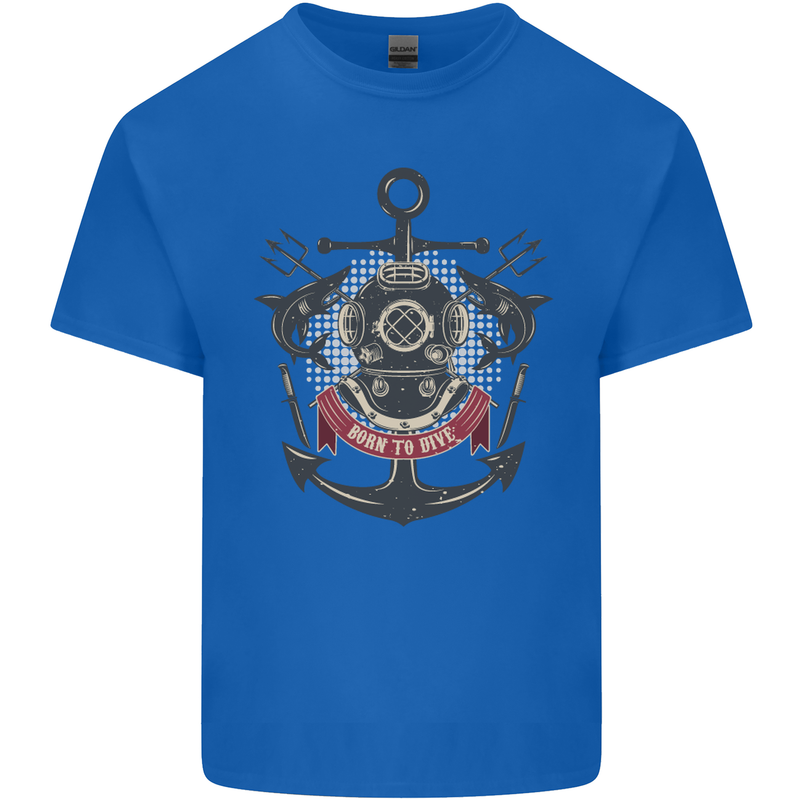 Born to Dive Scuba Diving Diver Kids T-Shirt Childrens Royal Blue