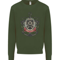 Born to Dive Scuba Diving Diver Mens Sweatshirt Jumper Forest Green