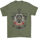 Born to Dive Scuba Diving Diver Mens T-Shirt Cotton Gildan Military Green