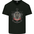 Born to Dive Scuba Diving Diver Mens V-Neck Cotton T-Shirt Black