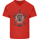 Born to Dive Scuba Diving Diver Mens V-Neck Cotton T-Shirt Red