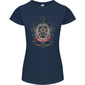 Born to Dive Scuba Diving Diver Womens Petite Cut T-Shirt Navy Blue