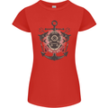 Born to Dive Scuba Diving Diver Womens Petite Cut T-Shirt Red