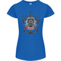 Born to Dive Scuba Diving Diver Womens Petite Cut T-Shirt Royal Blue