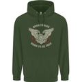 Born to Ride Biker Motorcycle Motorbike Childrens Kids Hoodie Forest Green