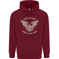 Born to Ride Biker Motorcycle Motorbike Childrens Kids Hoodie Maroon