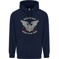 Born to Ride Biker Motorcycle Motorbike Childrens Kids Hoodie Navy Blue
