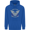 Born to Ride Biker Motorcycle Motorbike Childrens Kids Hoodie Royal Blue