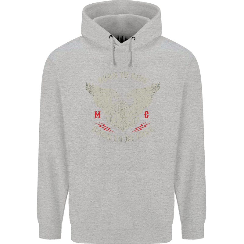 Born to Ride Biker Motorcycle Motorbike Childrens Kids Hoodie Sports Grey