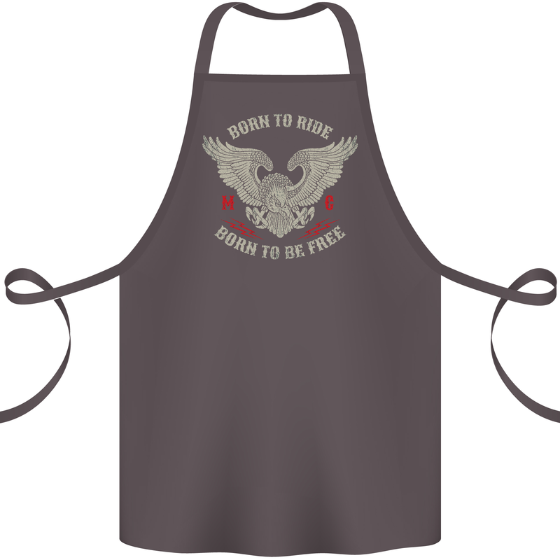 Born to Ride Biker Motorcycle Motorbike Cotton Apron 100% Organic Dark Grey