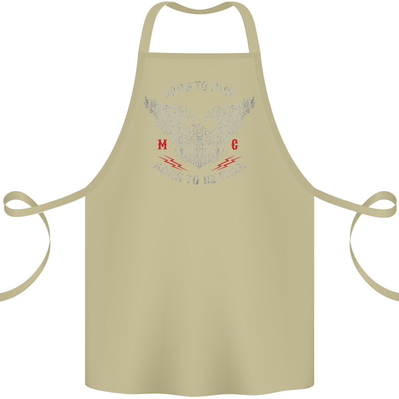 Born to Ride Biker Motorcycle Motorbike Cotton Apron 100% Organic Khaki