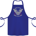 Born to Ride Biker Motorcycle Motorbike Cotton Apron 100% Organic Royal Blue