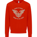 Born to Ride Biker Motorcycle Motorbike Kids Sweatshirt Jumper Bright Red