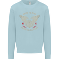 Born to Ride Biker Motorcycle Motorbike Kids Sweatshirt Jumper Light Blue