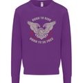 Born to Ride Biker Motorcycle Motorbike Kids Sweatshirt Jumper Purple