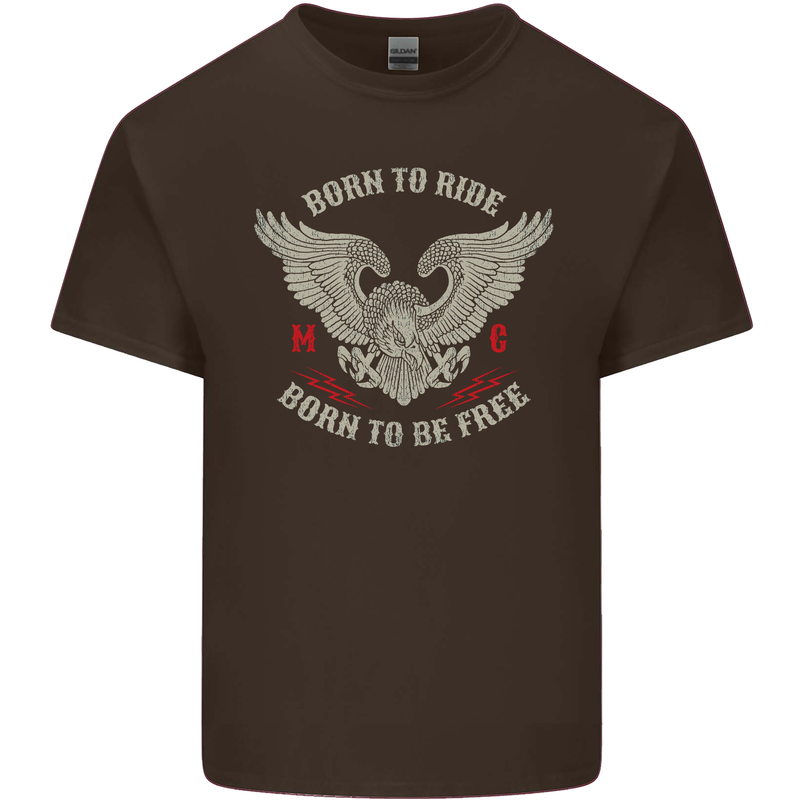 Born to Ride Biker Motorcycle Motorbike Kids T-Shirt Childrens Chocolate