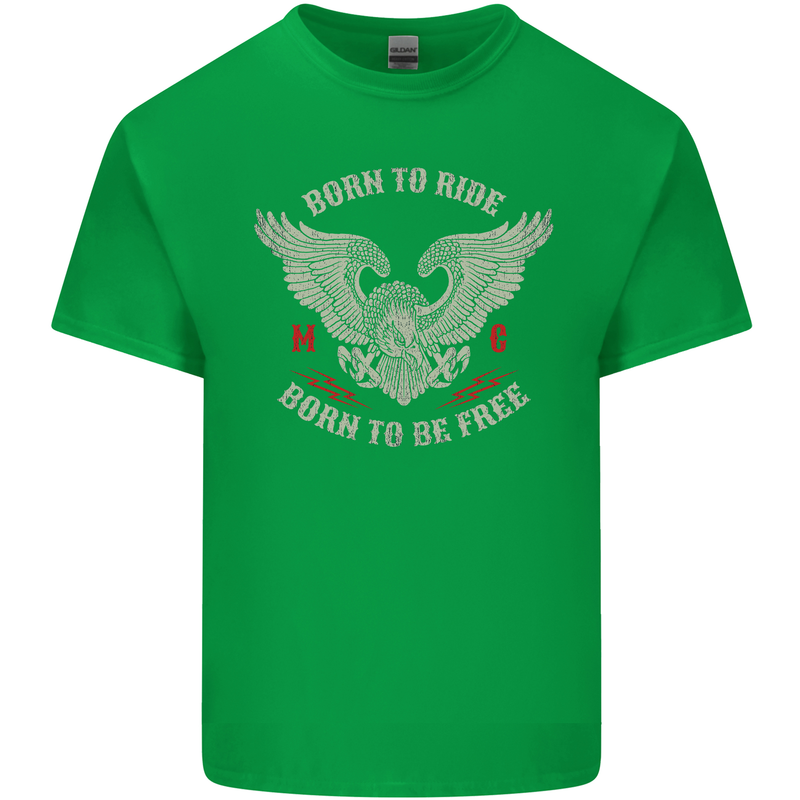 Born to Ride Biker Motorcycle Motorbike Kids T-Shirt Childrens Irish Green