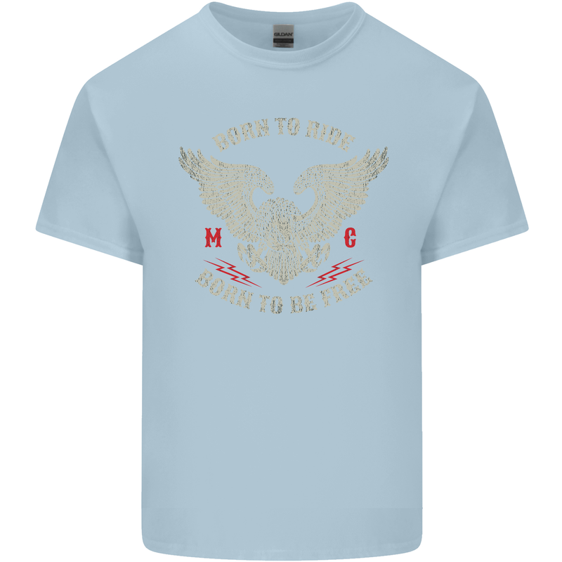 Born to Ride Biker Motorcycle Motorbike Kids T-Shirt Childrens Light Blue