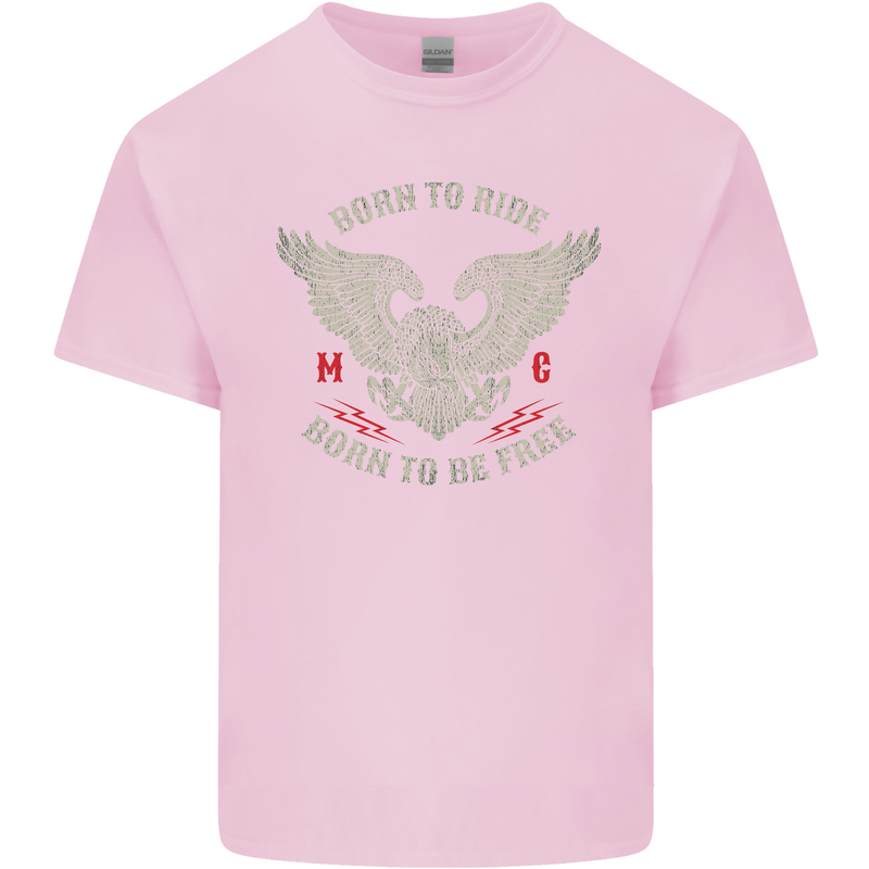 Born to Ride Biker Motorcycle Motorbike Kids T-Shirt Childrens Light Pink