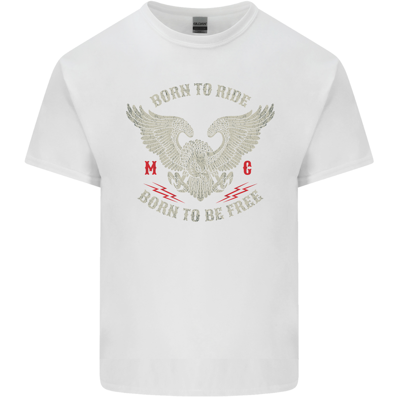 Born to Ride Biker Motorcycle Motorbike Kids T-Shirt Childrens White