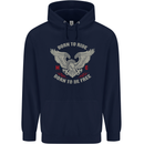 Born to Ride Biker Motorcycle Motorbike Mens 80% Cotton Hoodie Navy Blue