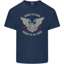 Born to Ride Biker Motorcycle Motorbike Mens Cotton T-Shirt Tee Top Navy Blue