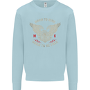 Born to Ride Biker Motorcycle Motorbike Mens Sweatshirt Jumper Light Blue
