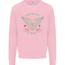 Born to Ride Biker Motorcycle Motorbike Mens Sweatshirt Jumper Light Pink