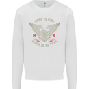 Born to Ride Biker Motorcycle Motorbike Mens Sweatshirt Jumper White