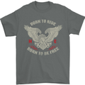 Born to Ride Biker Motorcycle Motorbike Mens T-Shirt Cotton Gildan Charcoal