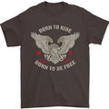 Born to Ride Biker Motorcycle Motorbike Mens T-Shirt Cotton Gildan Dark Chocolate