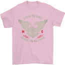 Born to Ride Biker Motorcycle Motorbike Mens T-Shirt Cotton Gildan Light Pink