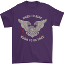 Born to Ride Biker Motorcycle Motorbike Mens T-Shirt Cotton Gildan Purple