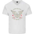 Born to Ride Biker Motorcycle Motorbike Mens V-Neck Cotton T-Shirt White