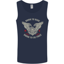 Born to Ride Biker Motorcycle Motorbike Mens Vest Tank Top Navy Blue