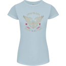 Born to Ride Biker Motorcycle Motorbike Womens Petite Cut T-Shirt Light Blue