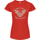 Born to Ride Biker Motorcycle Motorbike Womens Petite Cut T-Shirt Red