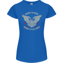 Born to Ride Biker Motorcycle Motorbike Womens Petite Cut T-Shirt Royal Blue