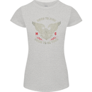 Born to Ride Biker Motorcycle Motorbike Womens Petite Cut T-Shirt Sports Grey