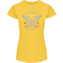 Born to Ride Biker Motorcycle Motorbike Womens Petite Cut T-Shirt Yellow