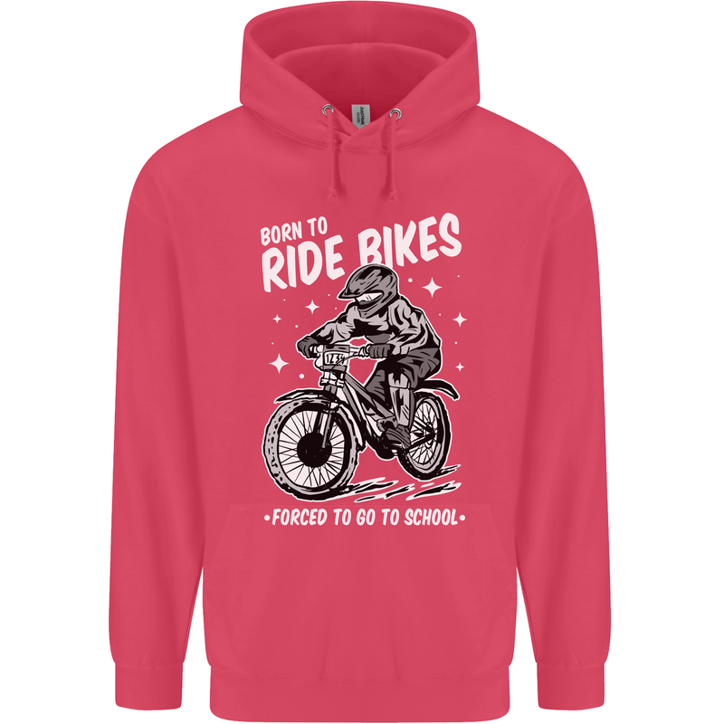 Born to Ride Motocross MotoX Dirt Bike Childrens Kids Hoodie Heliconia