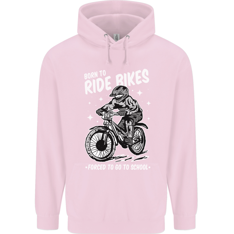 Born to Ride Motocross MotoX Dirt Bike Childrens Kids Hoodie Light Pink
