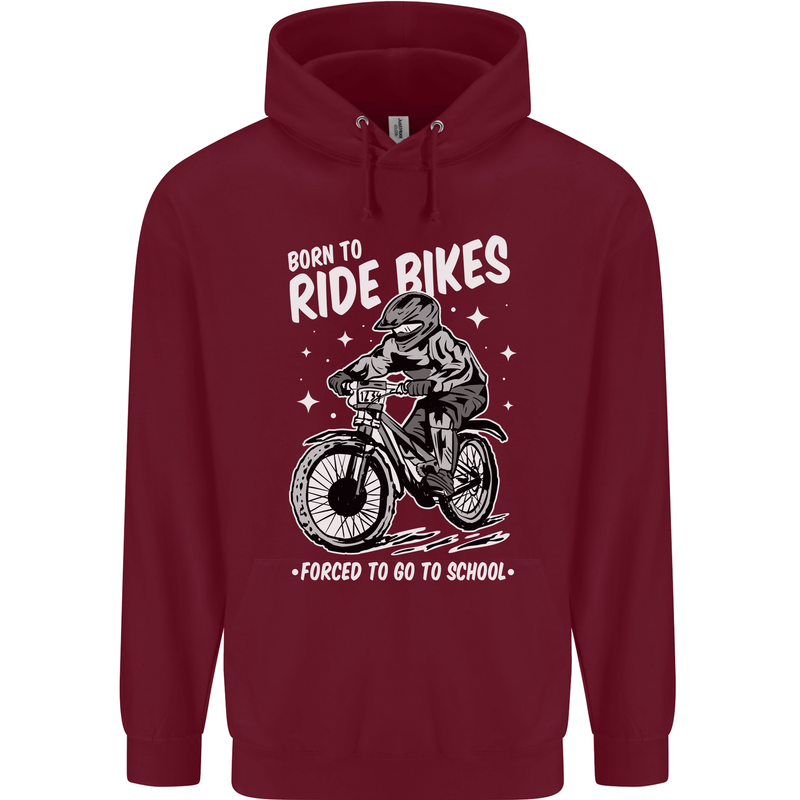 Born to Ride Motocross MotoX Dirt Bike Childrens Kids Hoodie Maroon