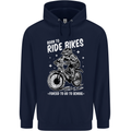 Born to Ride Motocross MotoX Dirt Bike Childrens Kids Hoodie Navy Blue