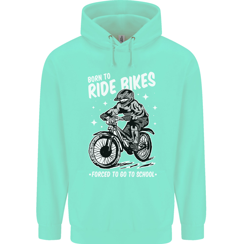 Born to Ride Motocross MotoX Dirt Bike Childrens Kids Hoodie Peppermint
